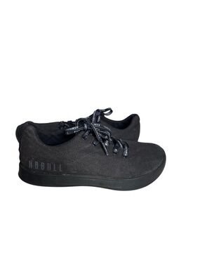 NOBULL Black Sneakers Canvas Trainer Low Top Lace Up Mens Size 7.5 Womens Size 9